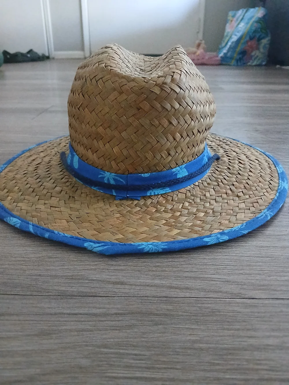 Straw Tommy Bahama Boy Hat with Blue Pineapple Trim